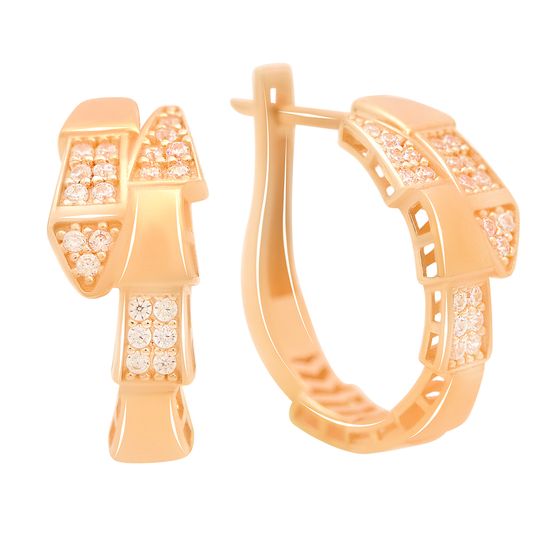 Золотые серьги с фианитами 0.54ct