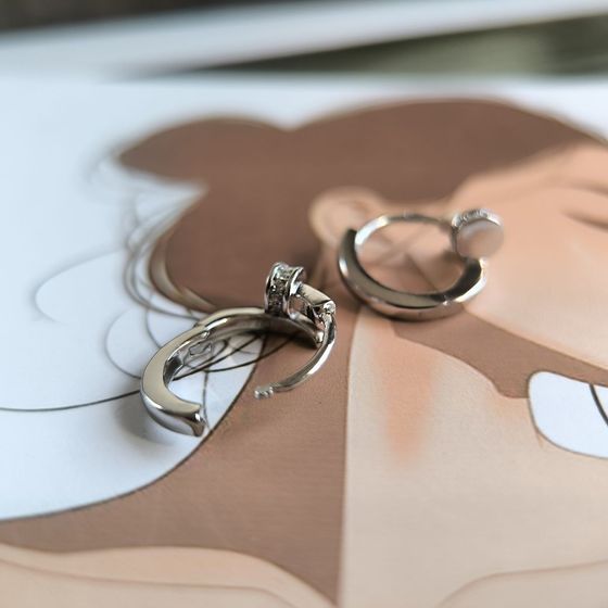 Серебряные серьги с фианитами Серебряные серьги с фианитами