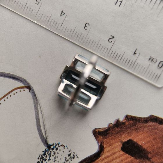 Серебряное кольцо с топазом Лондон Блю 7.378ct, топазом