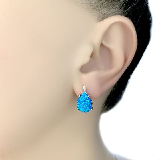 Серебряные серьги с опалом 2.747ct