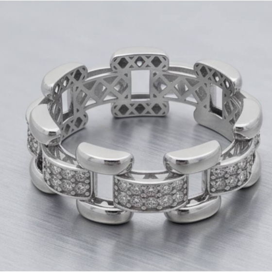 Серебряное кольцо с фианитами 0.8ct