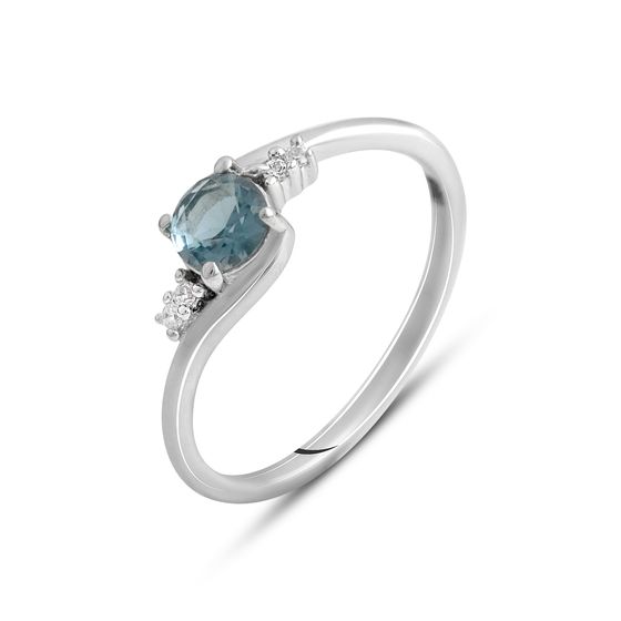 Серебряное кольцо с топазом Лондон Блю 0.402ct