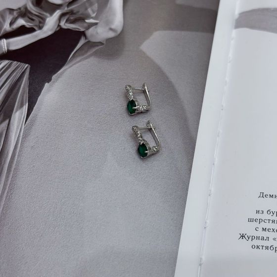 Серебряные серьги с агатом 1.709ct