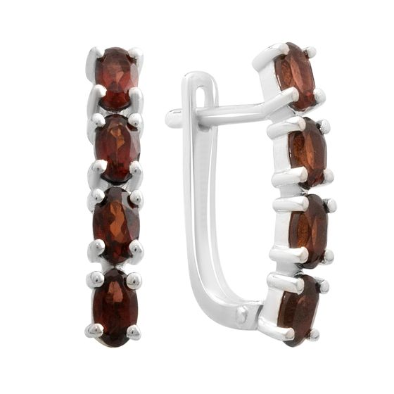 Серебряные серьги с гранатом 2.531ct