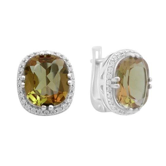 Серебряные серьги с султанитом 10.415ct