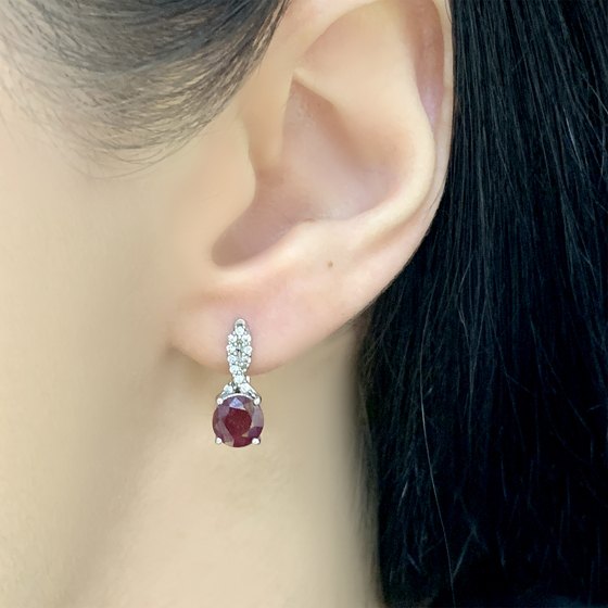 Серебряные серьги с рубином 2.8ct
