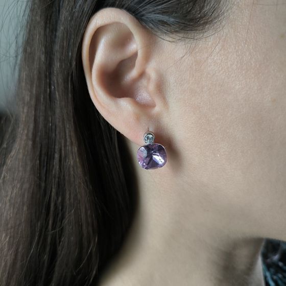 Серебряные серьги с фианитами