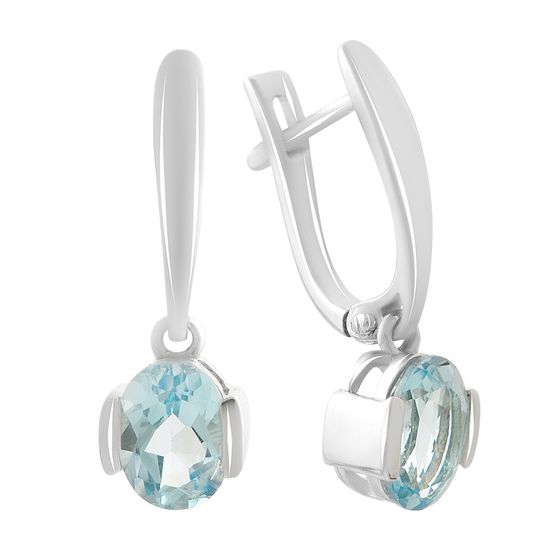 Серебряные серьги с топазом 2.93ct