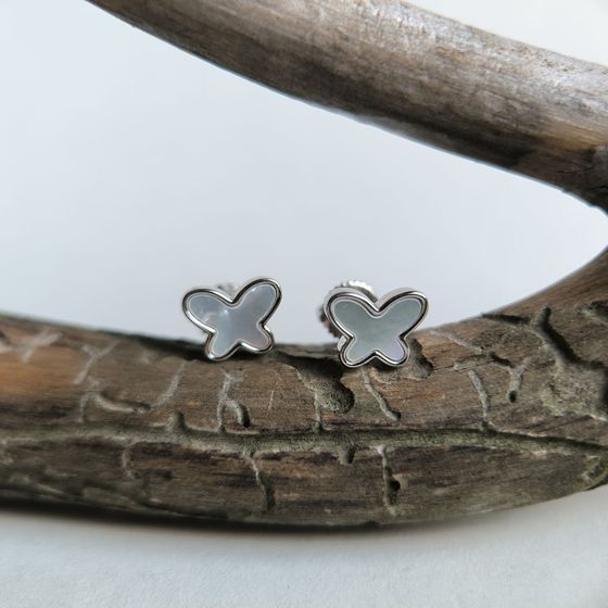 Серебряные серьги с перламутром