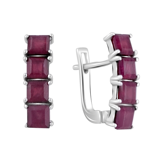 Серебряные серьги с рубином 4.175ct