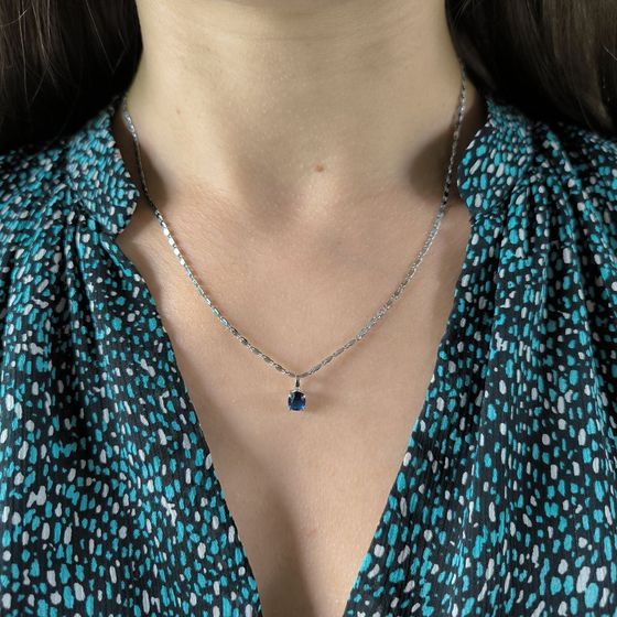 Серебряная подвеска с сапфиром nano 0.582ct