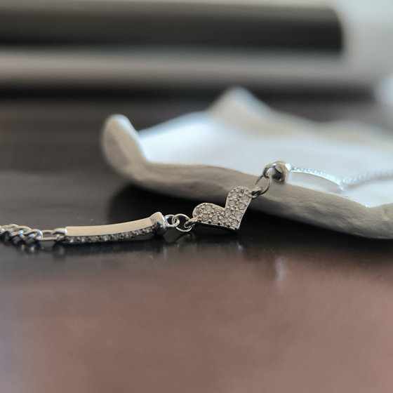 Серебряный браслет с фианитами