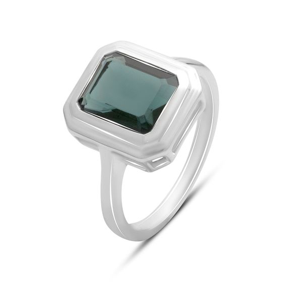 Серебряное кольцо с топазом Лондон Блю 3ct