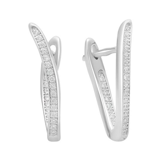 Серебряные серьги с фианитами