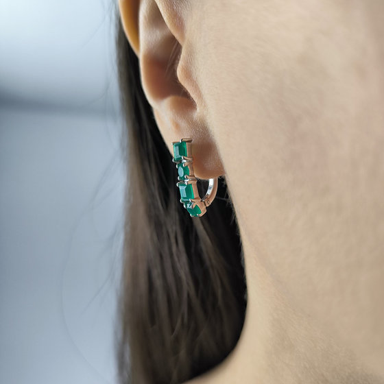 Серебряные серьги с агатом 2.405ct