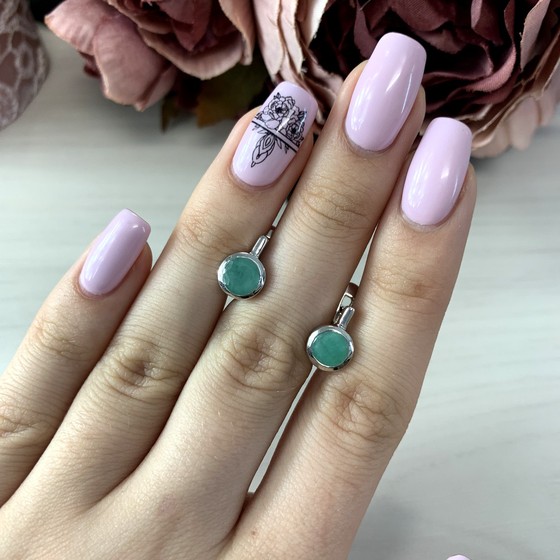 Серебряные серьги с изумрудом 1.588ct