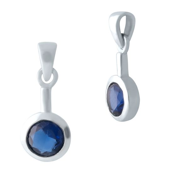 Серебряная подвеска с сапфиром nano 0.65ct