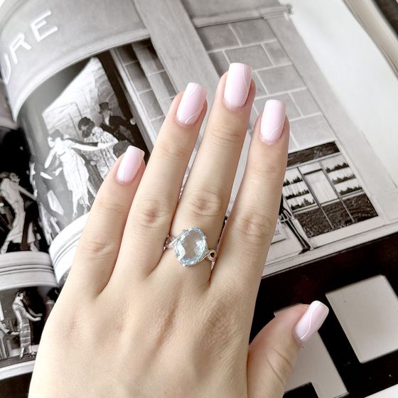 Серебряное кольцо с топазом 6.743ct