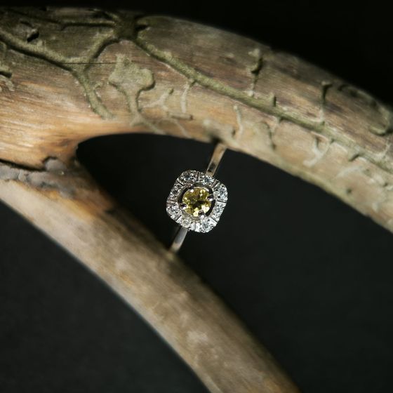 Серебряное кольцо с цитрином nano 0.308ct