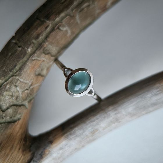 Серебряное кольцо с топазом Лондон Блю 1.1ct