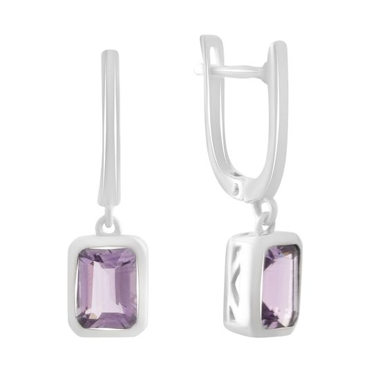 Серебряные серьги с аметистом 2.842ct