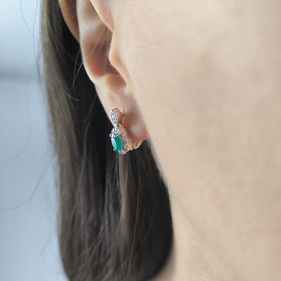 Серебряные серьги с агатом 1.213ct