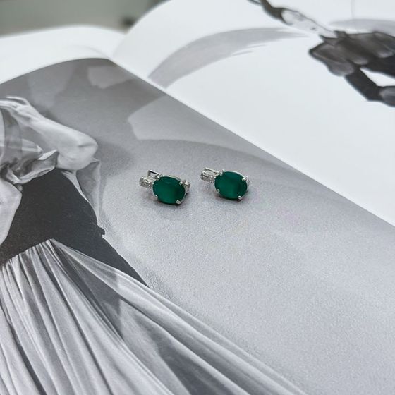 Серебряные серьги с агатом 4.906ct