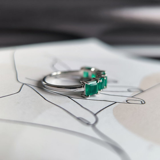 Серебряное кольцо с агатом 1.557ct