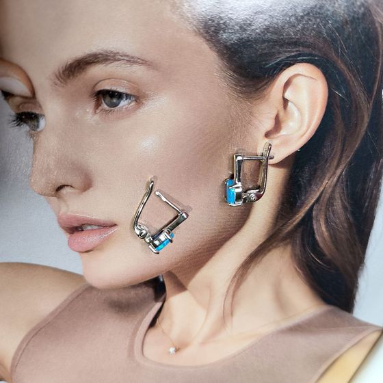 Серебряные серьги с опалом 0.605ct