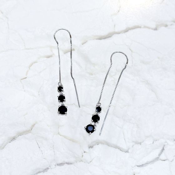 Серебряные серьги с сапфиром 2.383ct