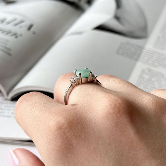 Серебряное кольцо с изумрудом 1.357ct