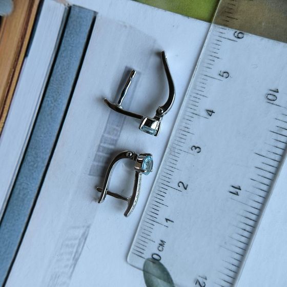 Серебряные серьги с топазом 1.361ct