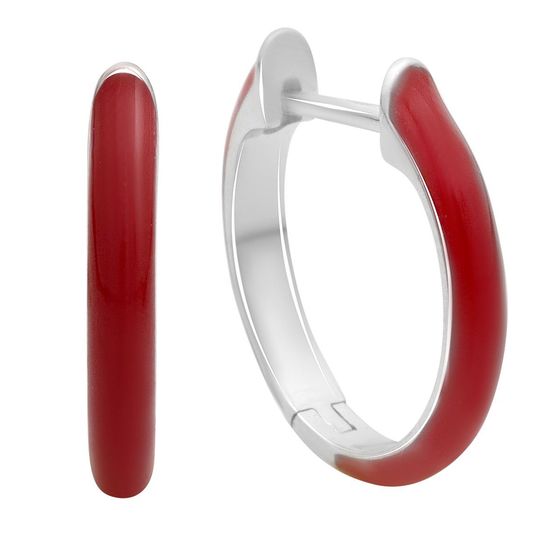 Серебряные серьги с фианитами, емаллю