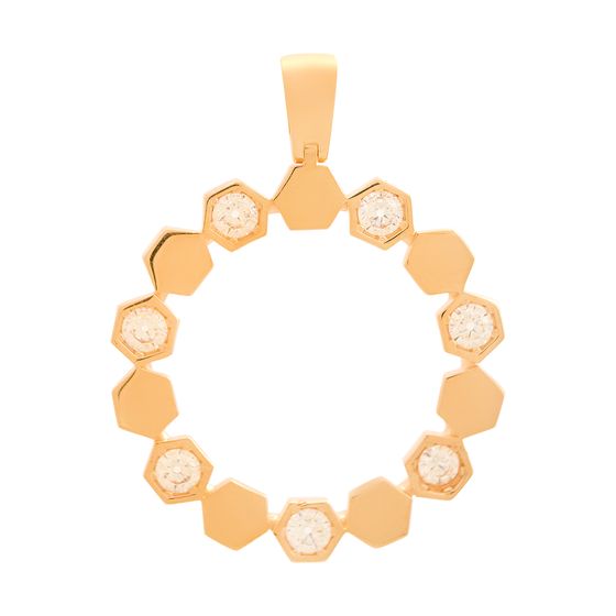 Золотая подвеска с фианитами 0.21ct