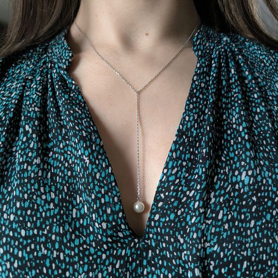 Серебряное колье с жемчугом