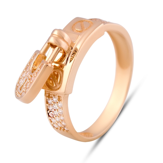 Золотое кольцо с фианитами 0.45ct