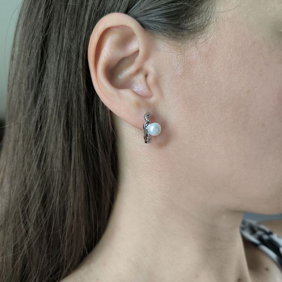 Серебряные серьги с жемчугом Серебряные серьги с жемчугом