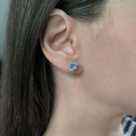 Серебряные серьги с топазом 1.777ct