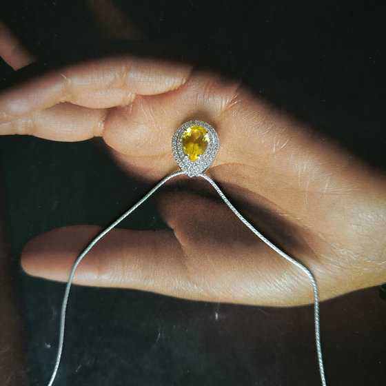 Серебряная подвеска с цитрином nano 2.301ct, фианитами