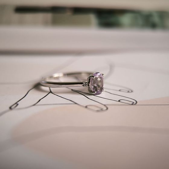 Серебряное кольцо с аметистом 0.713ct