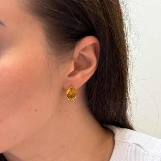 Серебряные серьги с цитрином nano 10.5ct