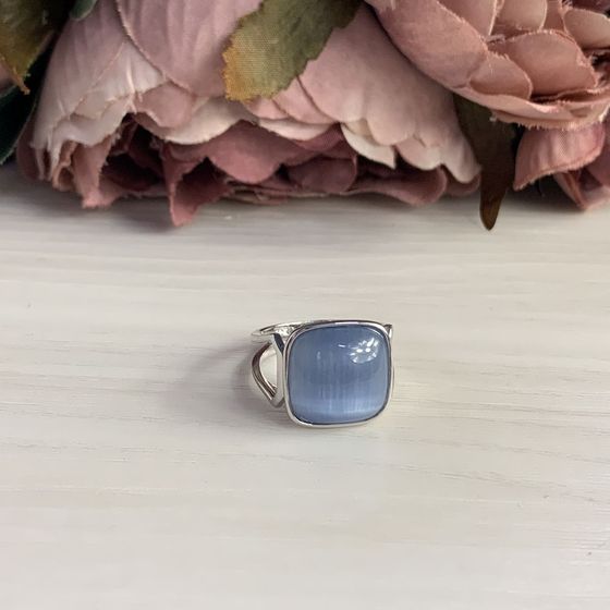 Серебряное кольцо с кошачьим глазом 10.24ct