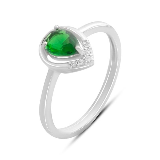 Серебряное кольцо с изумрудом nano 0.605ct