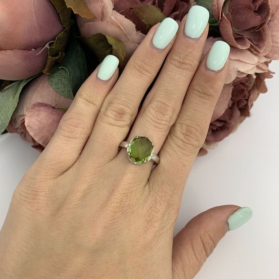 Серебряное кольцо с султанитом 4.642ct