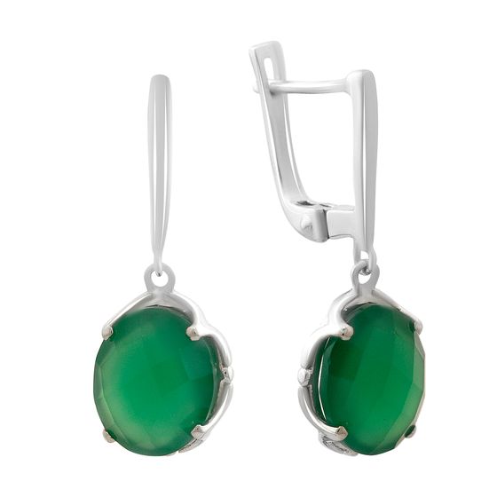 Серебряные серьги с агатом 8.435ct