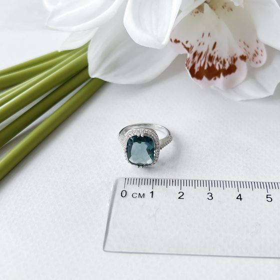 Серебряное кольцо с топазом Лондон Блю 4.973ct