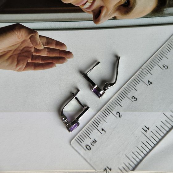 Серебряные серьги с аметистом 0.838ct