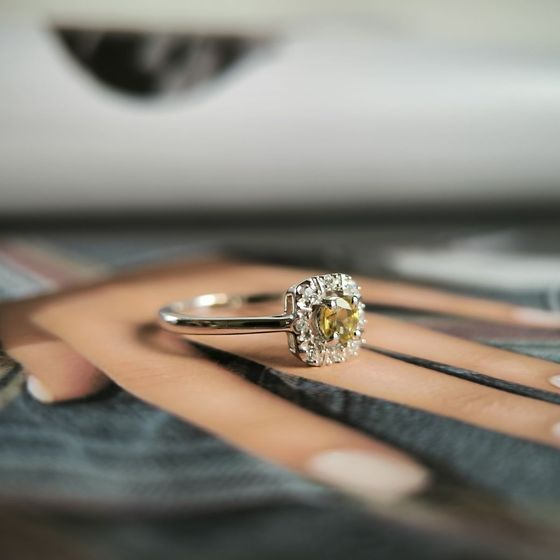 Серебряное кольцо с цитрином nano 0.308ct