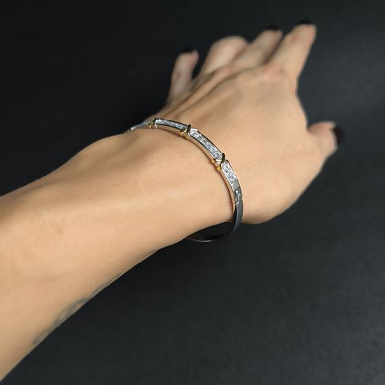 Серебряный браслет с фианитами