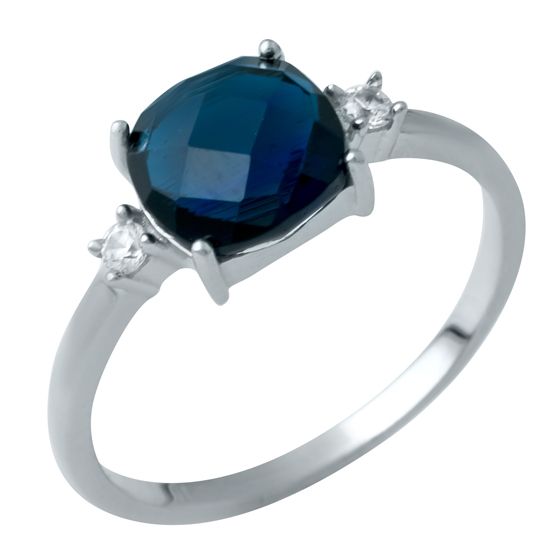 Серебряное кольцо с сапфиром nano 2.007ct